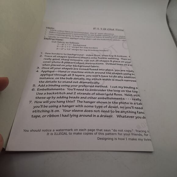 PATCH ABILITIES Quilt Pattern - OLD TIME CHRISTMAS - P119- 12" x 14" Uncut - Picture 2 of 5